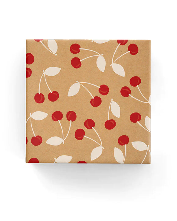 Christmas Wrapping Paper Cherries on Kraft