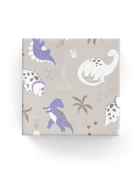 Dinos Taupe and Purple Wrapping on White Paper
