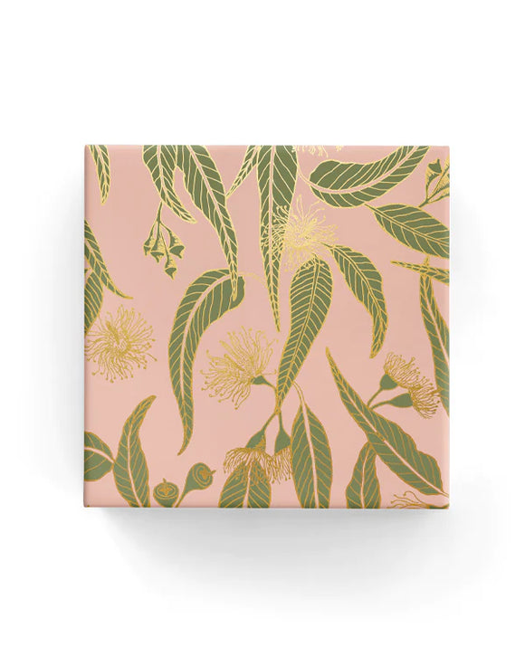 Gum Pink Green and Gold Wrapping on White Paper