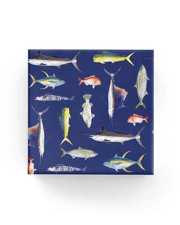 Gone Fishing Blue Wrapping Paper  *New Design*