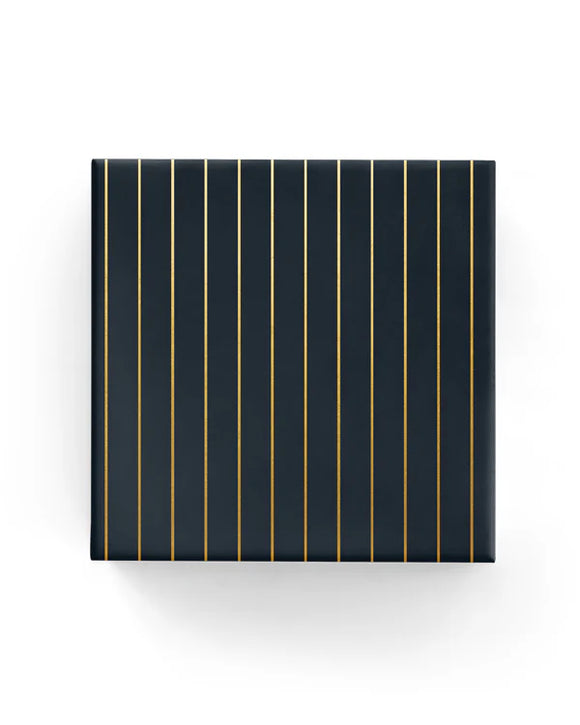 Pinstripes Black Gold Wrapping Paper  *New Design*