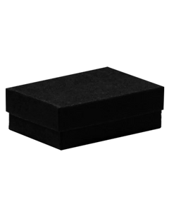Cotton Fill Jewellery Box Black Kraft 54mm x 79mm x 25mm CF32