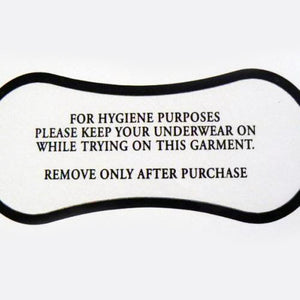 Hygiene Labels for Swimwear -Lingerie Black Print