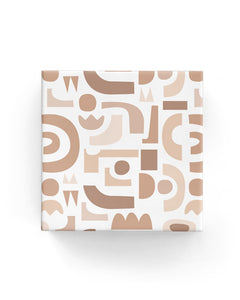 Abstract Shapes Brown Wrapping on Matte White Paper 1/2 Price