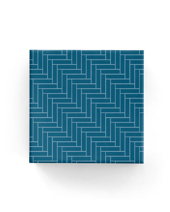Basket Weave Navy Wrapping on White Paper 1/2 Price