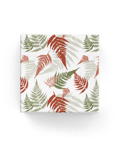 Ferns Chestnut Green Wrapping on Matte White Paper