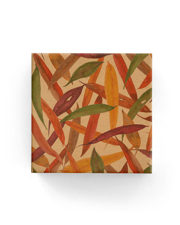Rusty Leaves Wrapping on Kraft Paper