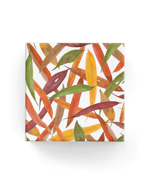Rusty Leaves Wrapping on Matte White Paper