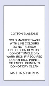 Cotton Elastane Do Not Iron Print or Embellishments