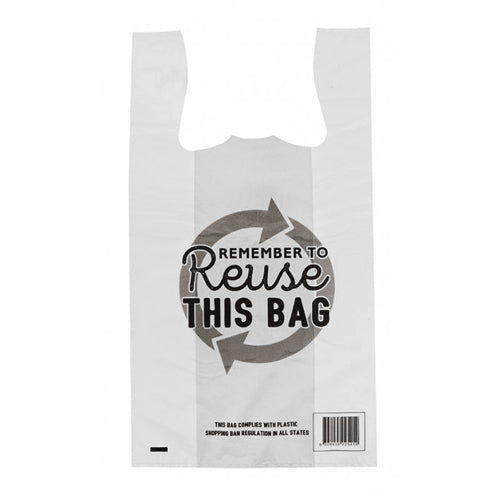 Singlet Shopping Bags Small White Remember to Reuse