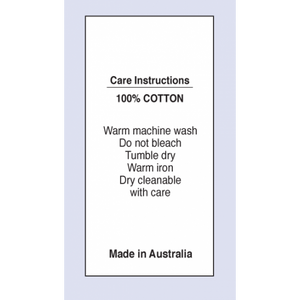 100 % Cotton Warm Machine Wash MIA on Satin Fabric
