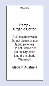 Hemp/ Organic Cotton MIA on Satin Fabric