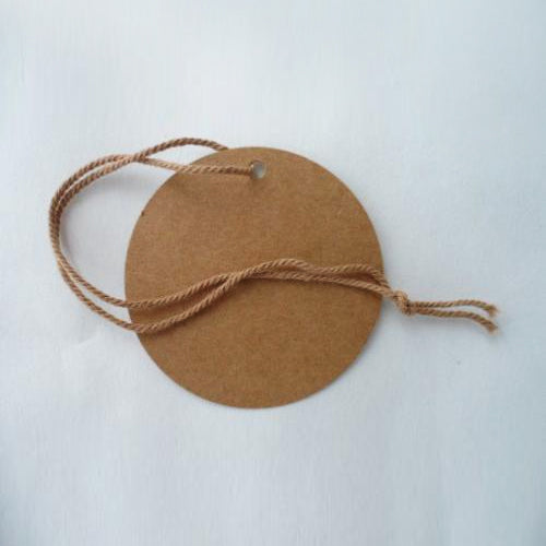 Swing Tags Large Circle 75 mm Brown Recycled