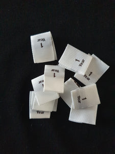 White Woven Labels Single Pack Special Size 1 Year