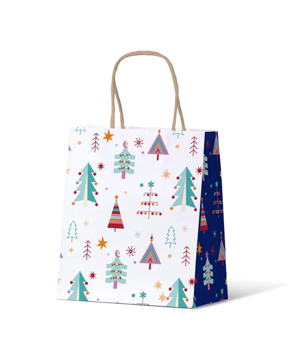Christmas Boho Xmas Trees Design Baby/ Toddler Paper Carry Bags