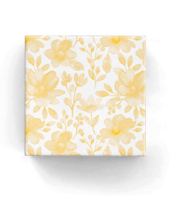 Spring Floral Yellow Wrapping on Matte White Paper
