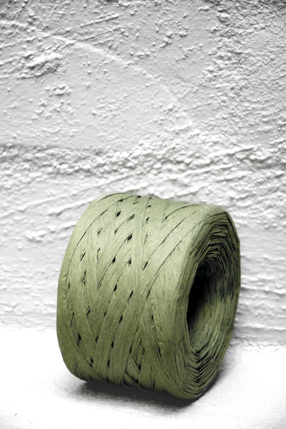 Paper Raffia Sage Green 4 mm x 100 Metres