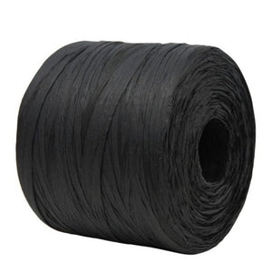 Paper Raffia Black Bulk Roll 4 mm x 500 Metres