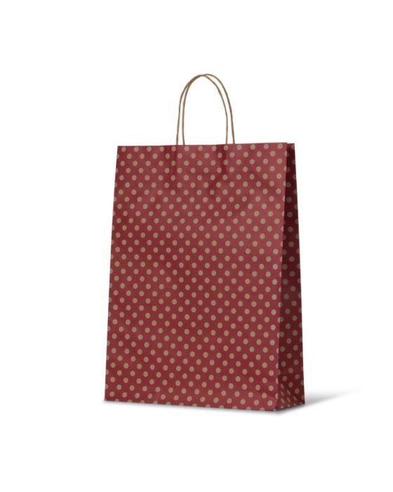 Spot Red Kraft Medium Paper Bag