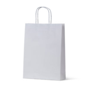 White Kraft Paper Carry Bags Small